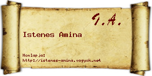 Istenes Amina névjegykártya